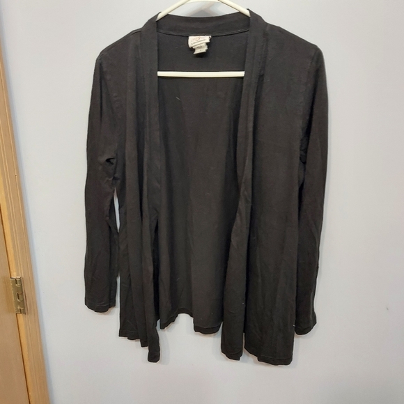 Maternity black open front cardigan sweater flowy - Picture 1 of 7